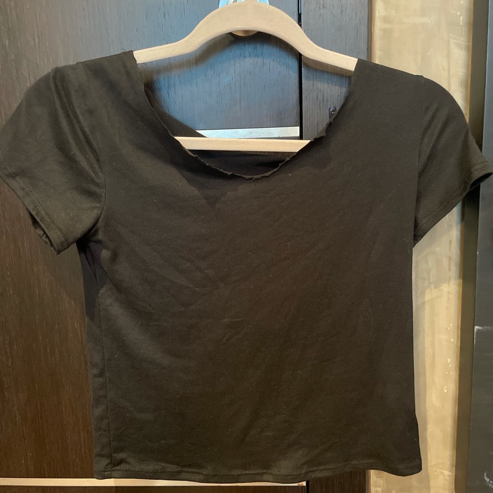 Black soft V neck line sleep shirt